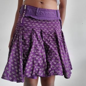 Vintage Marthié + François Girbaund purple handkerchief asymmetrical skirt.